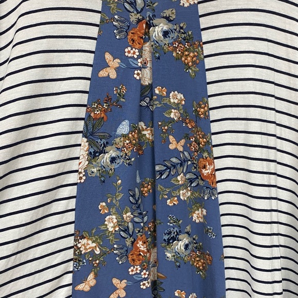 Cato Striped Floral Short Sleeve Top XL - Picture 6 of 6